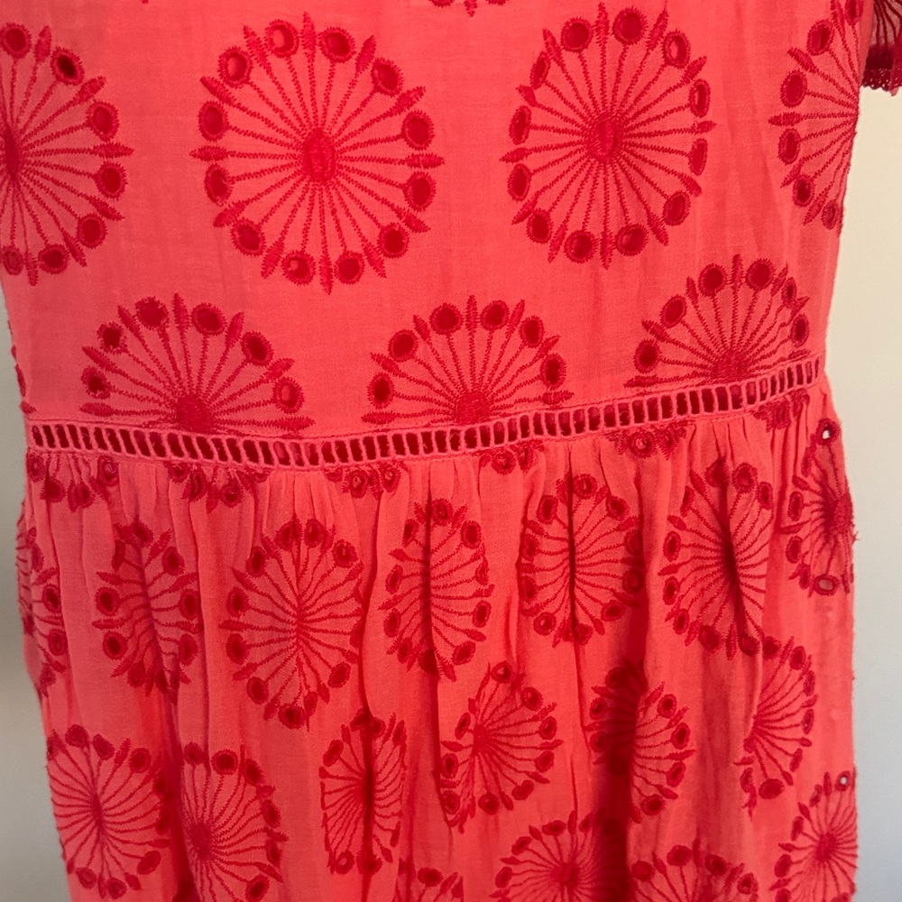 NWT Sundance Coral Eyelit 2 piece Sundress / Cover Up Dress L - Picture 5 of 8